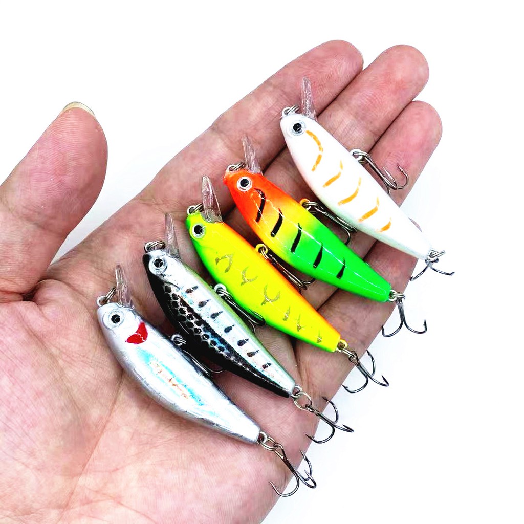 SGYAO 1Pcs New Sinking Minnow Umpan Pancing 5.5cm 6g Fishing Lure Swimbait Bass Wobbler Ikan Kecil Kail Memancing Kait