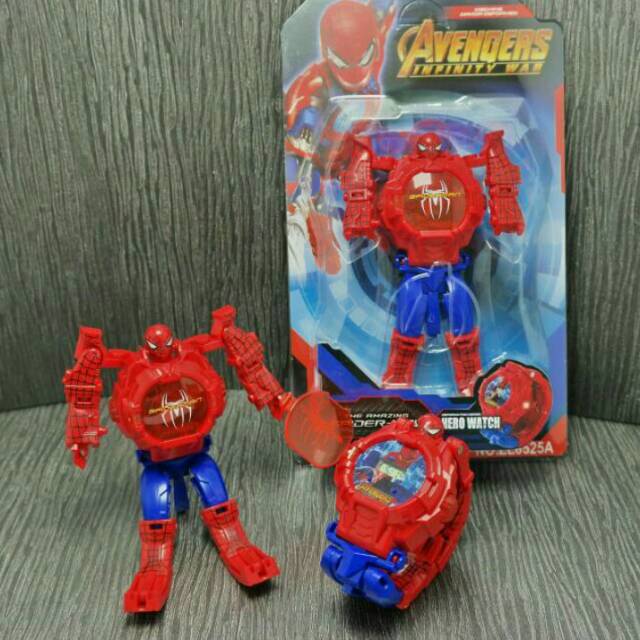 Jam tangan mainan anak super hero avengers spiderman