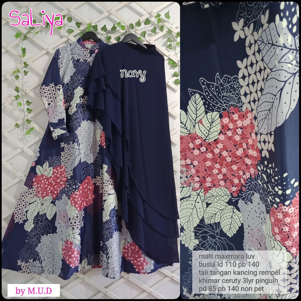 Saliya Syarii bahan maxmara india khimar ceruty 3 layer