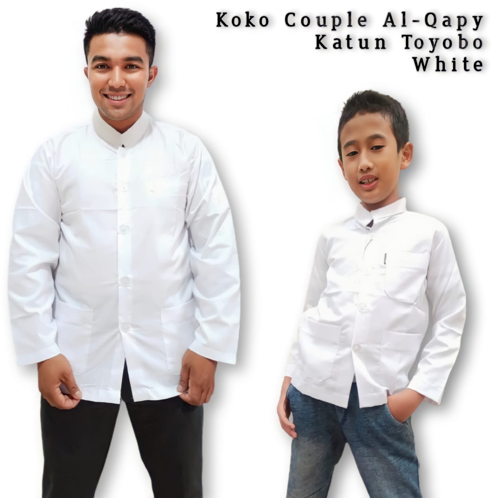 Baju Koko Couple Al-Qapy Dewasa &amp; Anak / Ayah &amp; Anak Banyak Warna Terbaru/Premium/Kameh.co