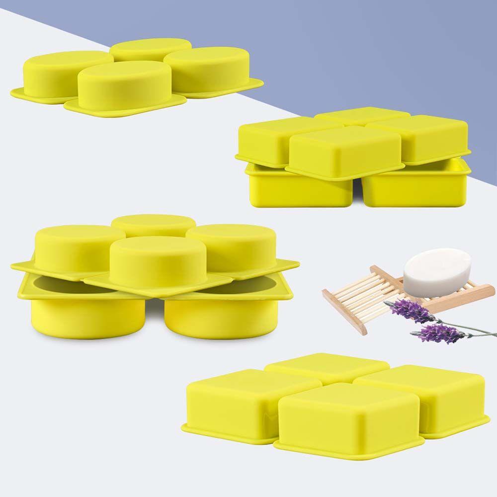 Solighter Cetakan Sabun Silikon Banyak Bentuk Multi-Fungsi 3D DIY Craft 4rongga Handmade Soaps Supplies