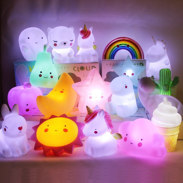 LOGU Lampu tidur anak Lampu hias kartun unicorn LOGU Lampu tidur anak Lampu hias kartun unicorn