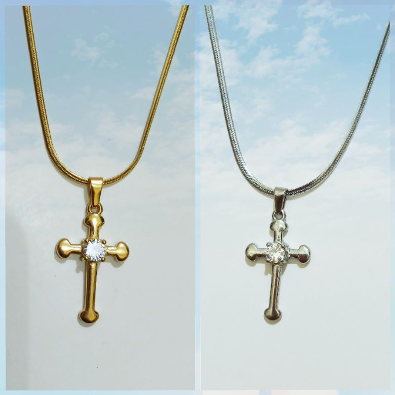 kalung salib titanium uk45cm.