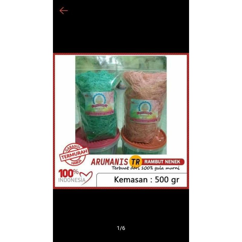 

Arumanis/rambut nenek/arbanat kemasan 500gr pouch