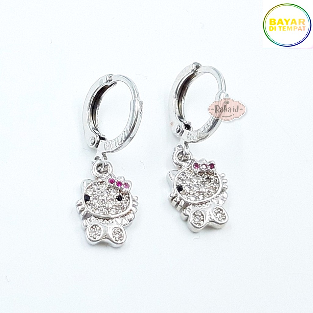 RAKA Acc - Anting Clip / Klip Hello Kitty Baby Xuping Gold &amp; Silver Perhiasan Aksesoris Wanita 387