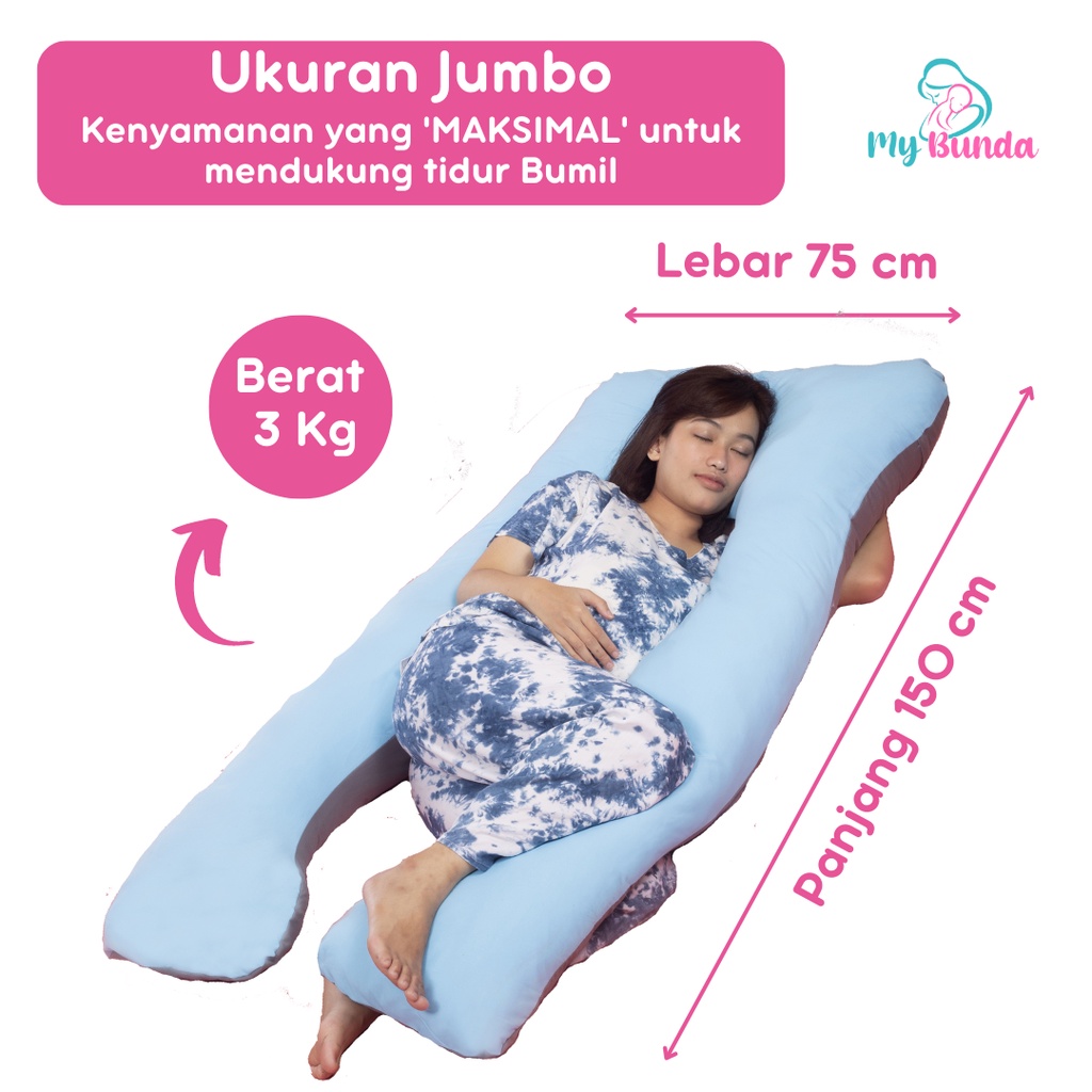 Bantal Bumil dan Menyusui untuk Kasur Ibu Hamil Jenis Bantal Hamil Jumbo Premium dengan Desain Bantal Ibu Hamil Tidur Jumbo yang Sangat Nyaman untuk Jadi Guling Ibu Hamil - Motif BB01