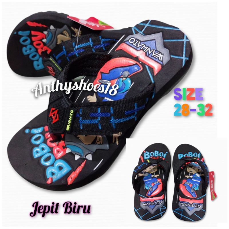 *NEW* WANHATO Sandal Jepit Karakter Anak Laki Boboi Boy Size 28-32