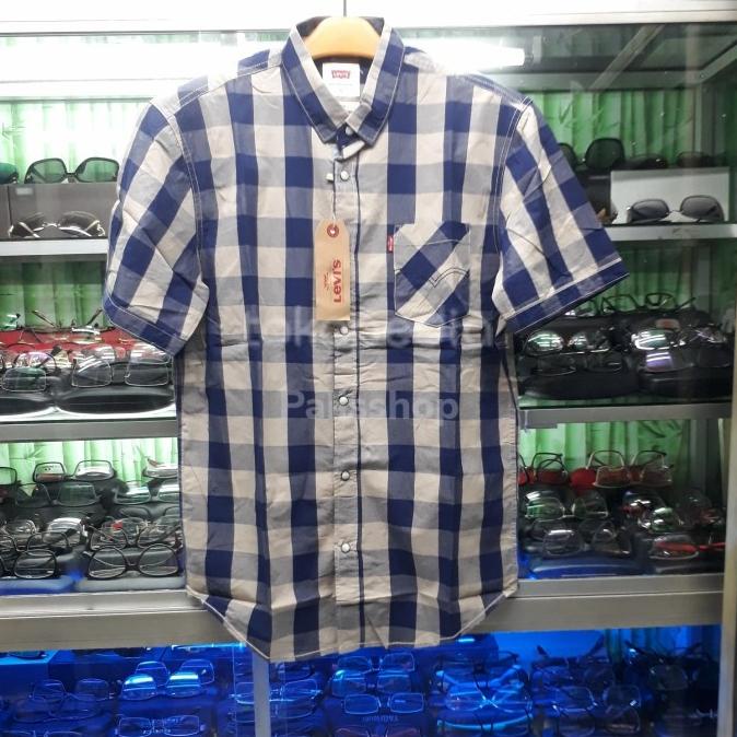 kemeja levis pendek kotak import original