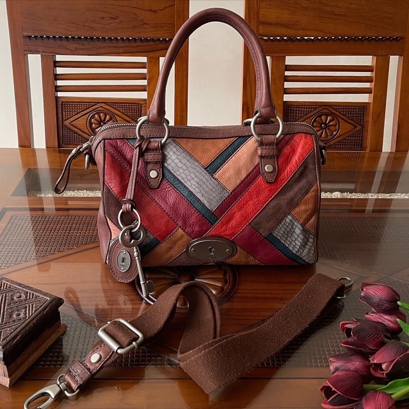 Fossil Maddox Patchwork Satchel