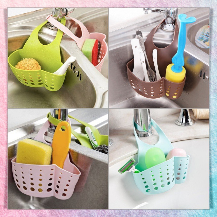 Keranjang Spon Cuci Piring Westafel | Gantungan Kran Wastafel | Tempat Spons &amp; Sikat Dapur Serbaguna