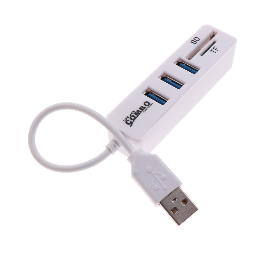 Hub Adapter Splitter 3 Port USB 2.0 SD / TF Card Reader Combo Untuk Komputer Laptop