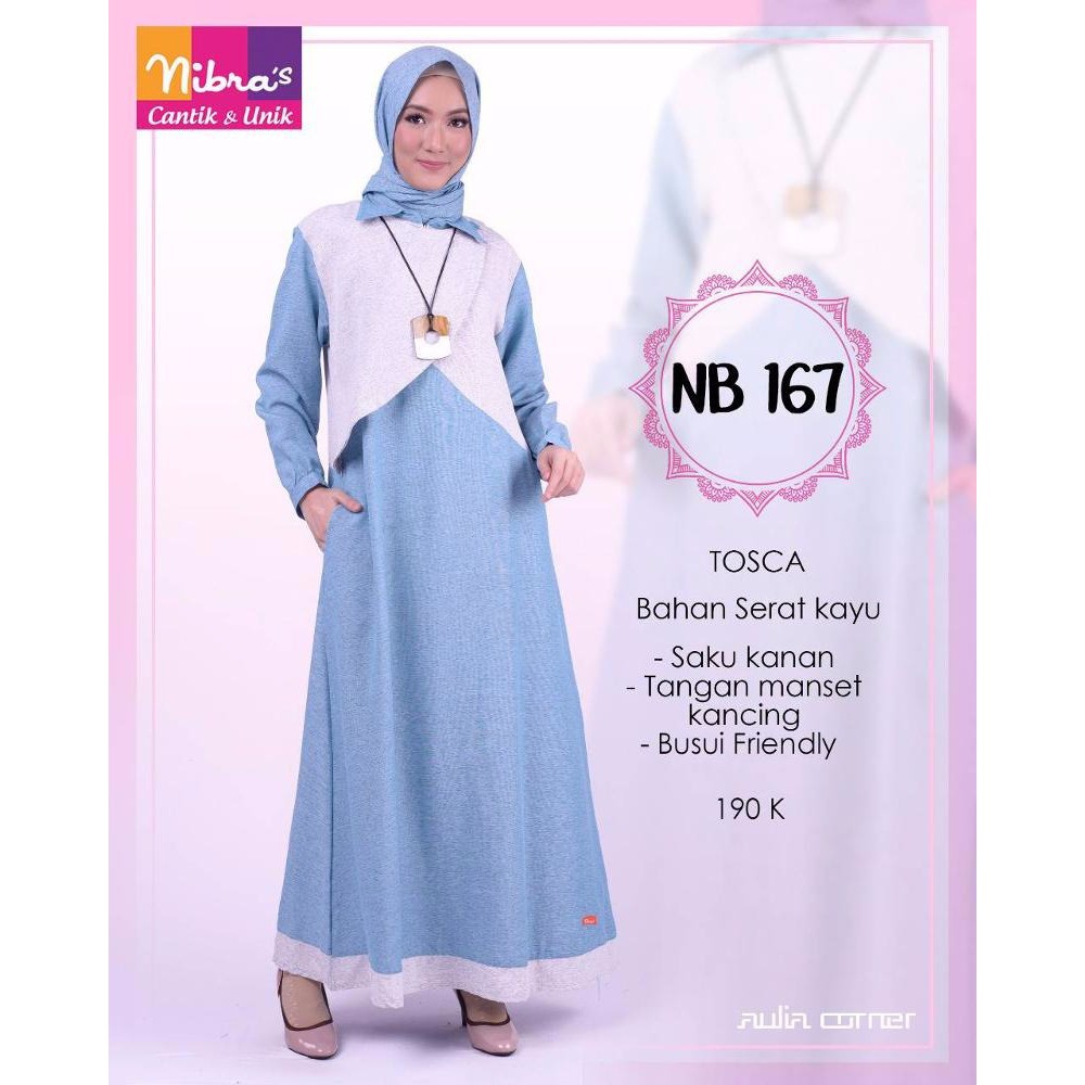 Limited Nibras Nb 167 Tosca Baju Hamil Muslim Gaun Pesta Muslim Shopee Indonesia