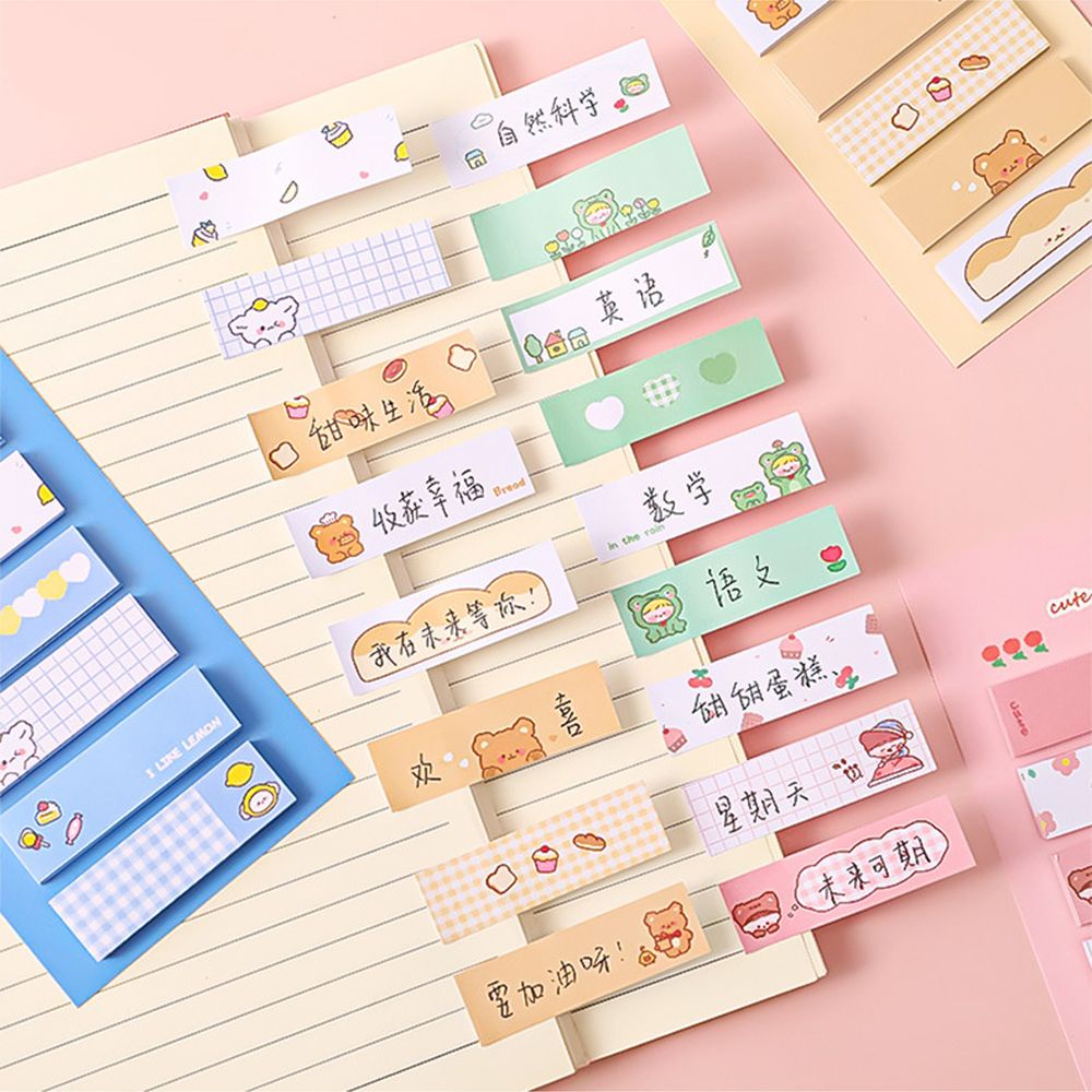 Lanfy 120pcs / Set Kertas Memo Sticky Note / Post-It Motif Kartun Hewan Untuk Stationery Anak Perempuan