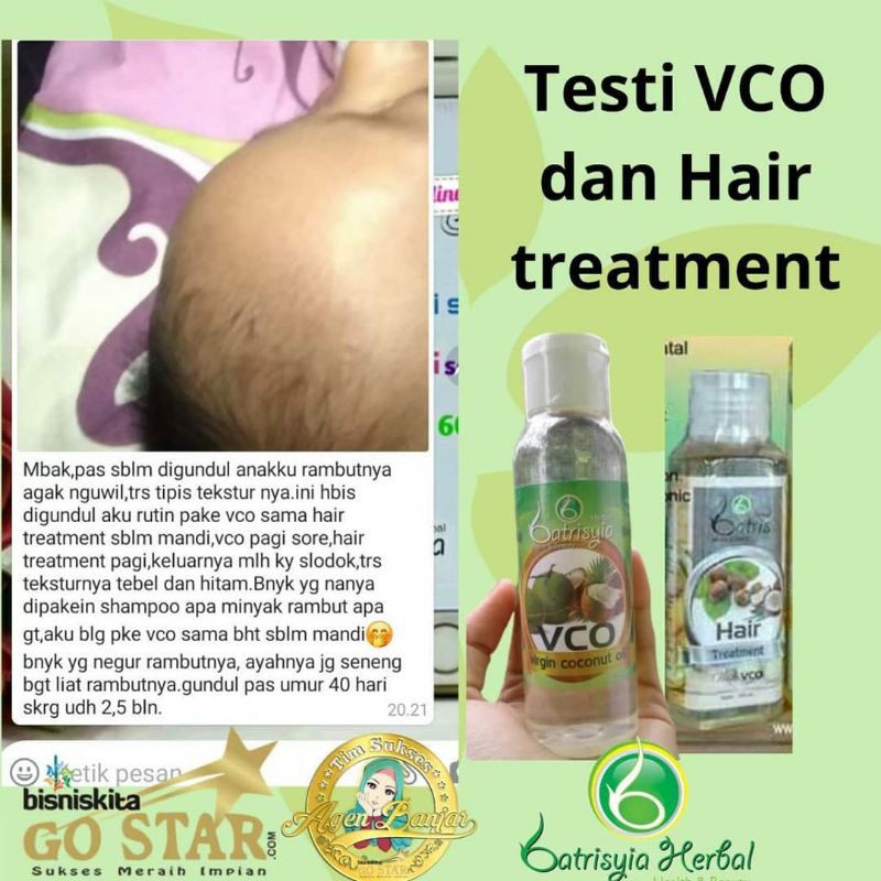 HAIR TREATMENT BATRISYIA/ MINYAK PENEBAL PENGHITAM RAMBUT/ MENGATASI UBAN KETOMBE RAMBUT RONTOK