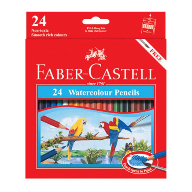 

FABER-CASTELL PENCIL WARNA 114464 WATERCOLOUR PENCILS 24 L