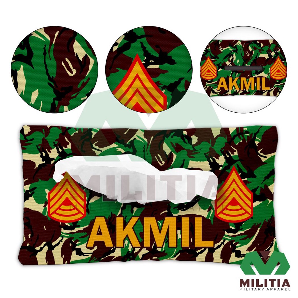 Tempat Tisu Kanvas Sevron Akademi Militer AKMIL - loreng malvinas