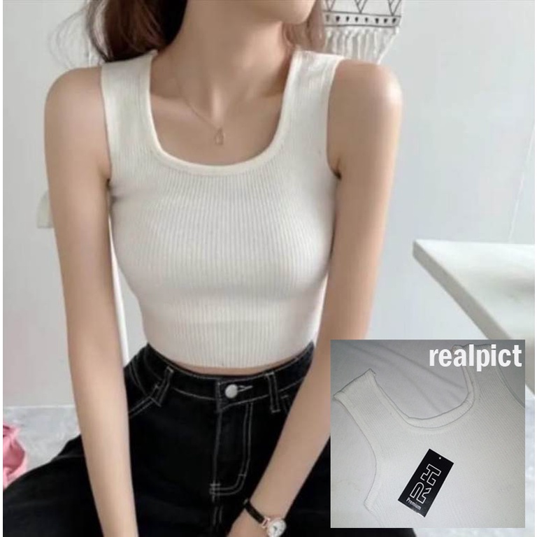 RH - TANKTOP CROPTOP BAJU RAJUT WANITA TENGTOP CROP TOP RAJUTAN