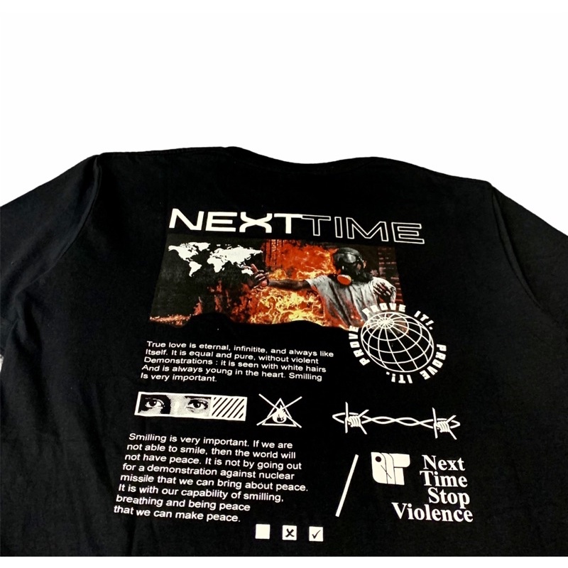 T shirt Katun Perang Sevenkey X Next Time Original (Stop)