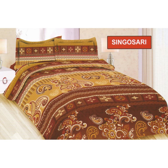 SPREI BONITA SINGOSARI QUEEN 160 No.2 SEPRAI KUNING EMAS BATIK KAWUNG