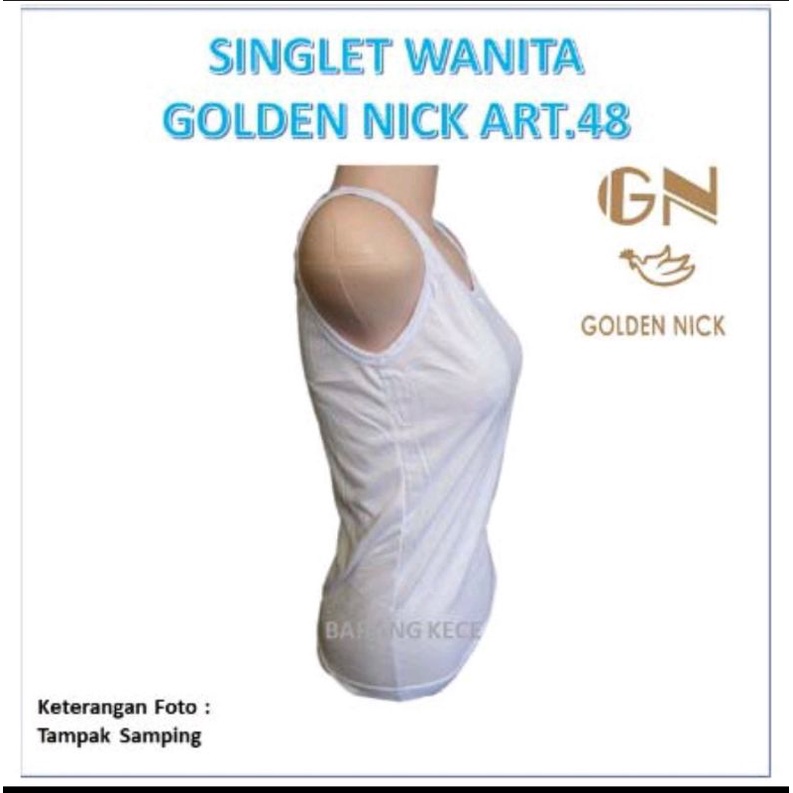 Singlet Golden Nik|Pakaian Dalam Wanita Dewasa|Singlet Wanita|Extra Long Tali Lebar