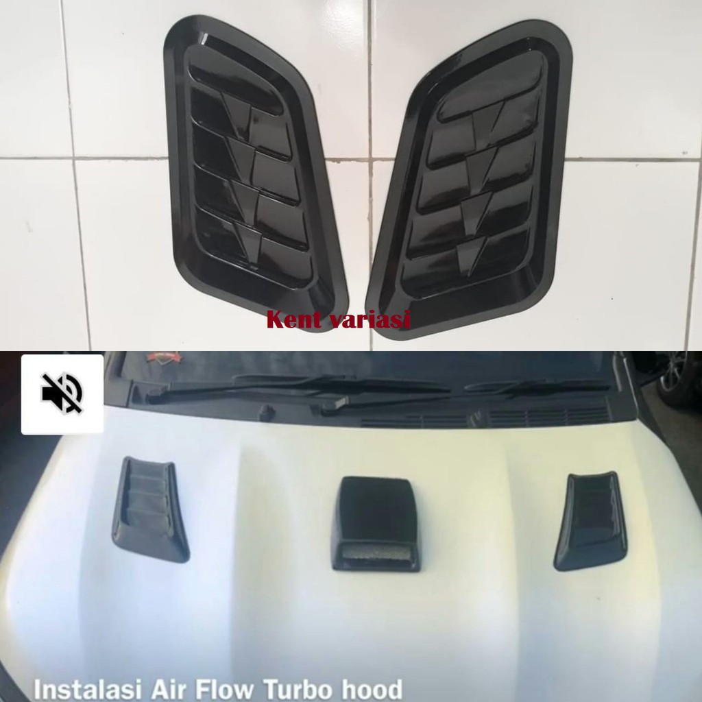 Air Scoop Air Flow Intake Scoop Turbo Bonnet Vent Cover Hood 2pcs