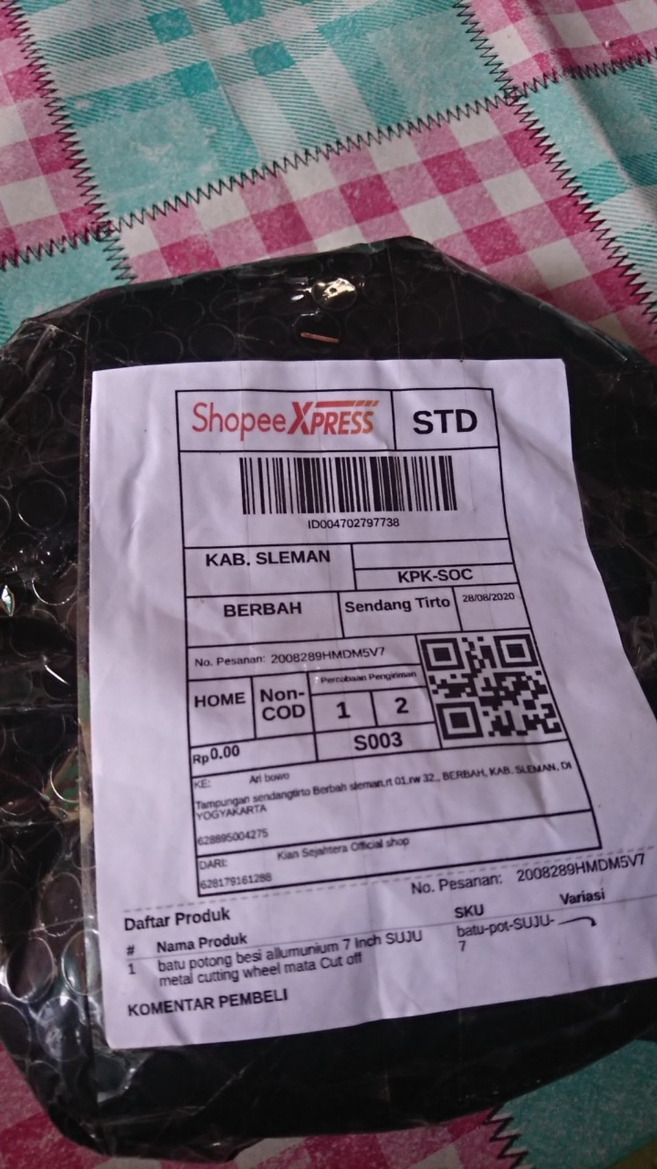 Batu Potong Besi Allumunium 7 Inch Suju Metal Cutting Wheel Mata Cut Off