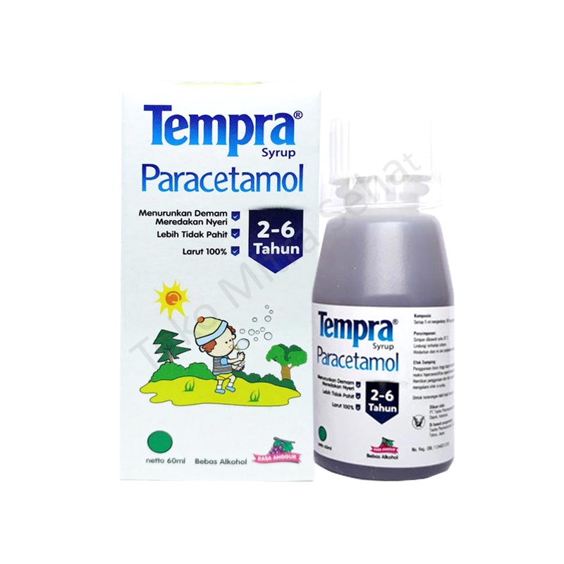 TEMPRA SIRUP 2-6 THN RASA ANGGUR 60ml / TEMPRA PARACETAMOL / PENURUN PANAS ANAK / OBAT DEMAM ANAK / 
