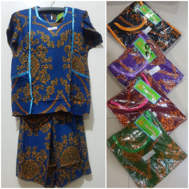 YULI - MAXI KULOT STELAN 3/4 MAMA LD 105 BATIK KENCANA UNGU LEBEL HIJAU KUI