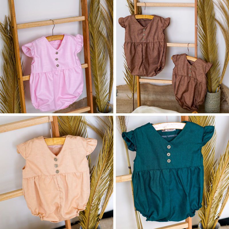 Ruffle Romper / Bodysuit Bayi Perempuan / Jumper Baby Berlengan / Playsuit Anak / Baju Katun Lucu