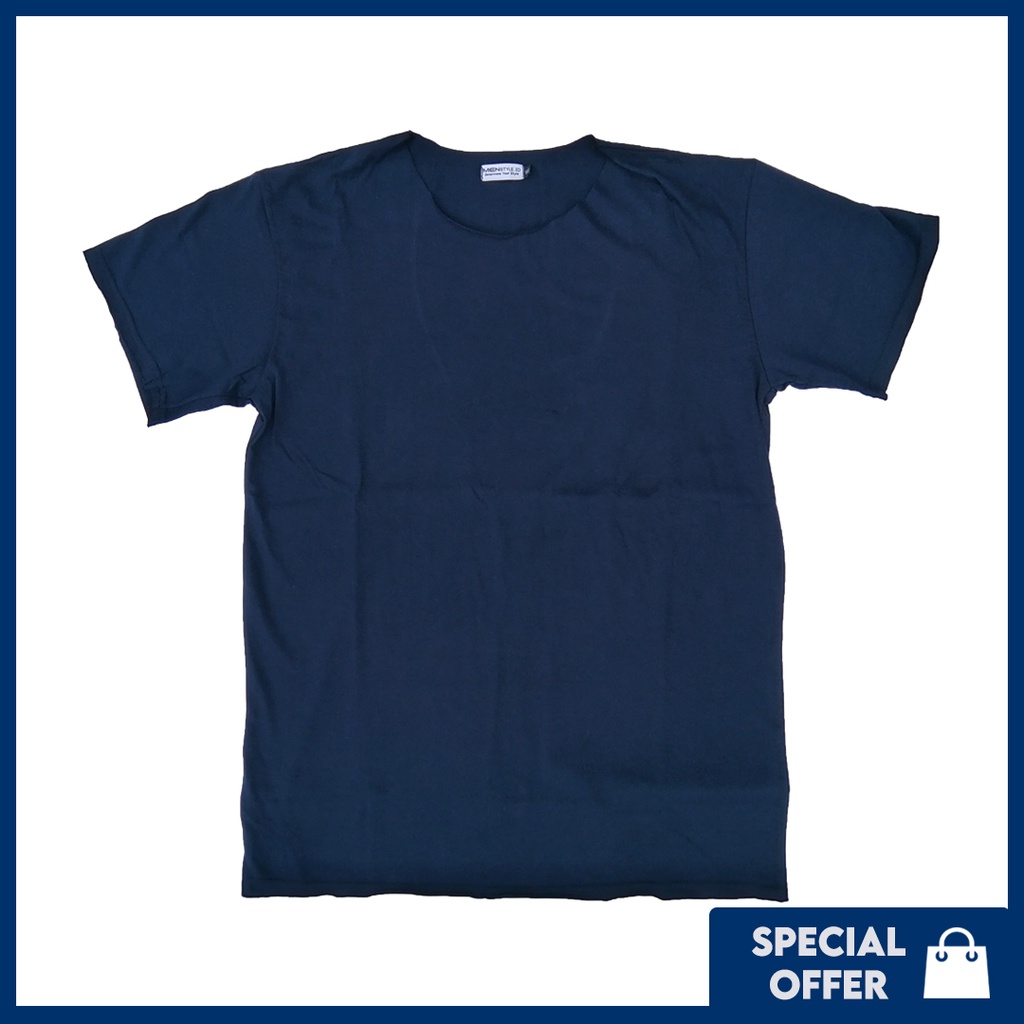 UNFINISHED NAVY - Kaos Polos Tanpa Kerah Pria/Cowok Original Distro - Menstyle Unfinished T-Shirt