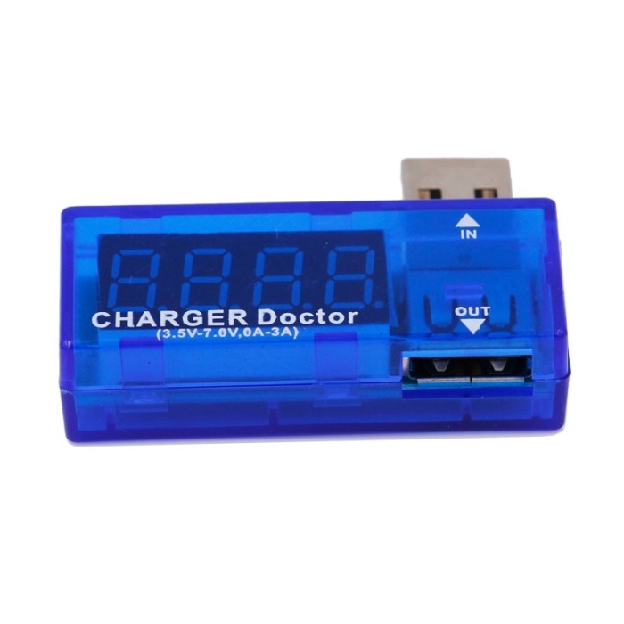 USB Charger Doctor Doktor Multi Tester Multimeter Tegangan Ampere Volt