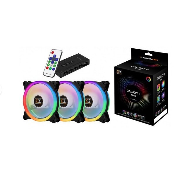 Fan Casing XIGMATEK Galaxy II Elite 3 Fan RGB 3in1 (REMOTE+CONTROLER)