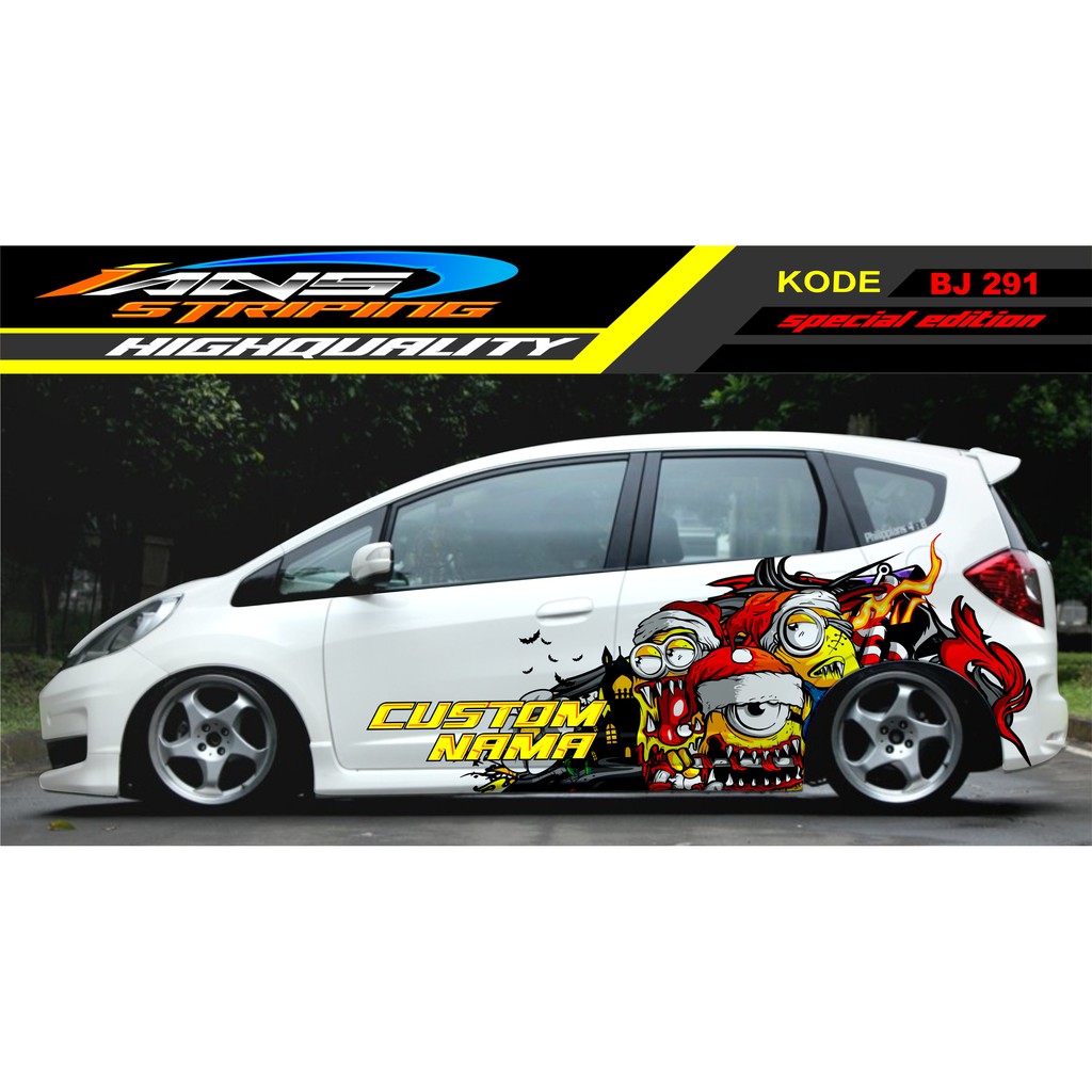 DECAL STIKER MOBIL JAZZ, STIKER HONDA JAZZ / STIKER MOBIL JAZZ, BRIO / STIKER MOBIL MINION