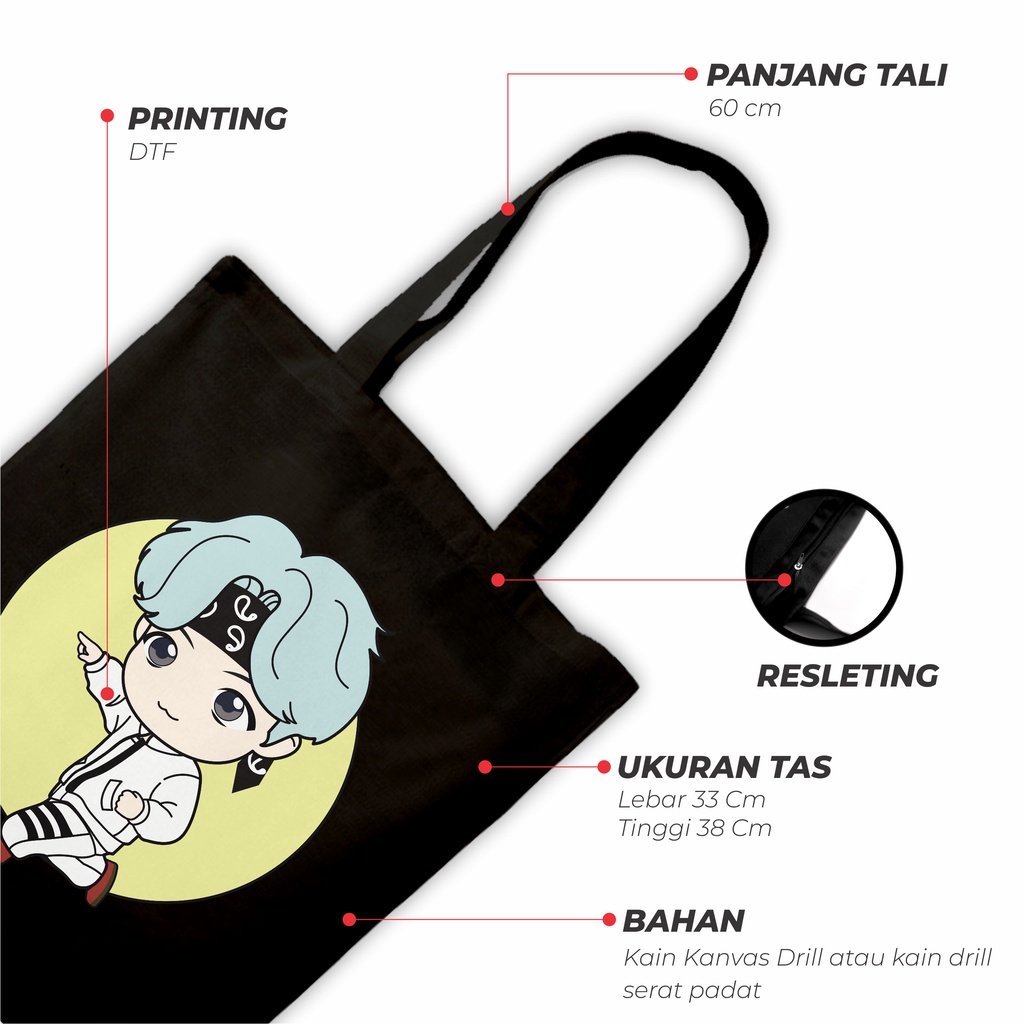 Sevine Totebag Tas Wanita Tote bag Resleting Korean Style Black Series - CH5