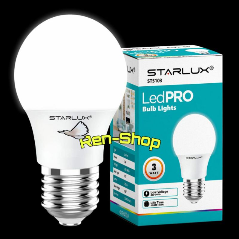 Bohlam Lampu LED PRO Buld lights Starlux 3 Watt Cahaya Putih
