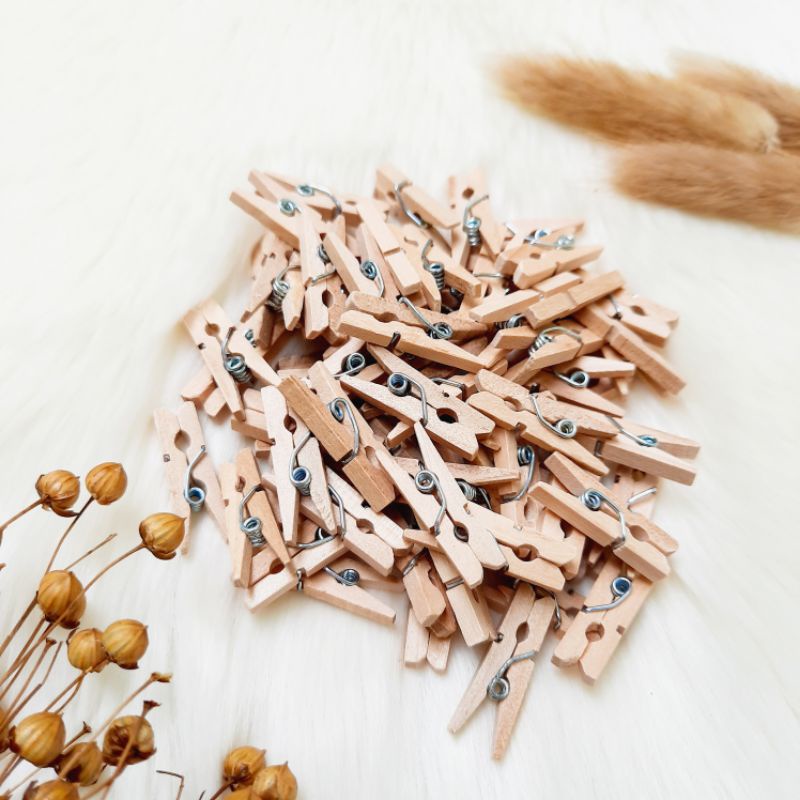 TERMURAH Jepitan Kayu Mini 2.5 Cm Untuk Foto Polaroid /  Mini  Wooden Clip 2.5 Cm