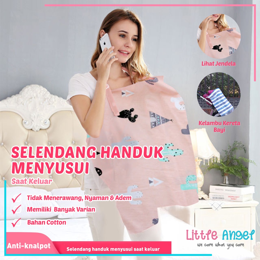 APRON KAIN IBU MENYUSUI Celemek Penutup Menyusui Bayi Jumbo Melingkar Premium Baby Nursing Cover Motif Unik Lucu