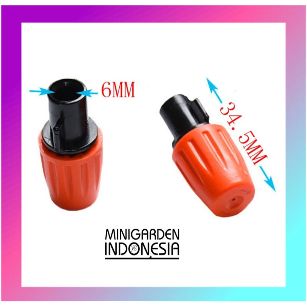 SPRAYER HEAD MIST NOZZLE ORANGE misting sprinkler konektor 6mm alat siram irigasi taman fertigasi