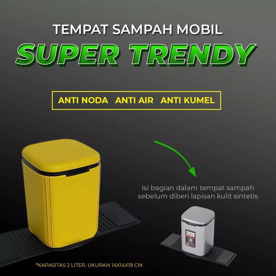 Tempat Sampah Mobil Kulit Sintetis Dustbin Trendy Berkualitas!!