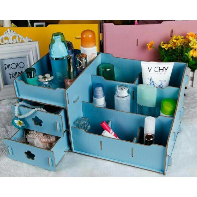 Jual Rak Kosmetik Bahan Kayu Desktop Storage UKURAN BESAR 36 X 21 X 18 Murah