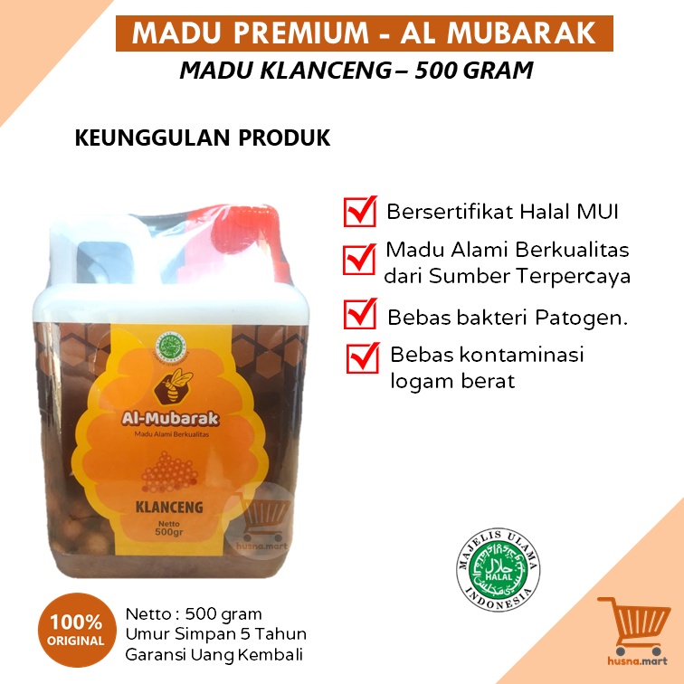Madu Klanceng Al Mubarak kemasan 500 gram Asli Murni Langka