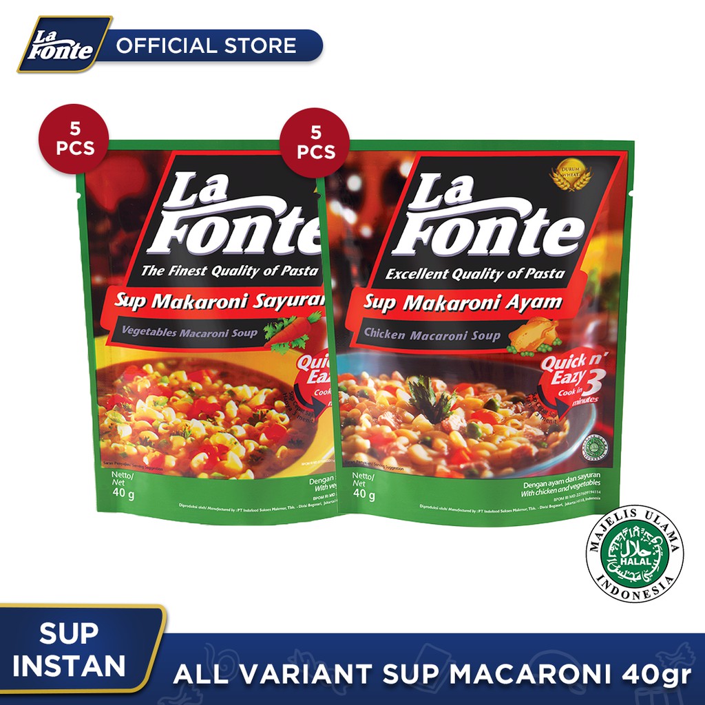 

La Fonte Sup Macaroni 40 gr - 10 Pcs All Varian