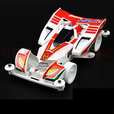 Rep. Tamiya Mini 4wd Merk Daxing Hurricane Sonic Full White Super TZX Chassis