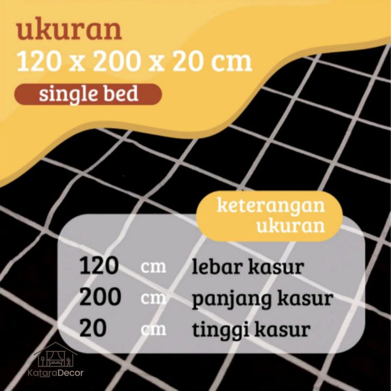 Sprei Set Plus Sarung Bantal Dan Guling Aesthetic Sprai Sprey Astetik Kotak Hitam Putih Motif Black Squre Monokrom / King / Double / Single / Ukur 90 100 120 Kamar Kos