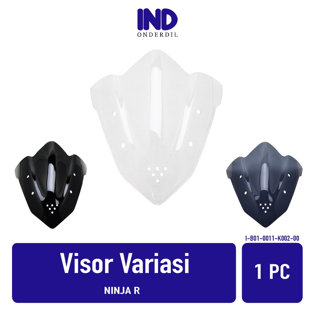 Visor-Windshield-Winsil-Winshild Variasi Ninja 150 R-150R Hitam-Bening-Riben-Ribben-Transparan