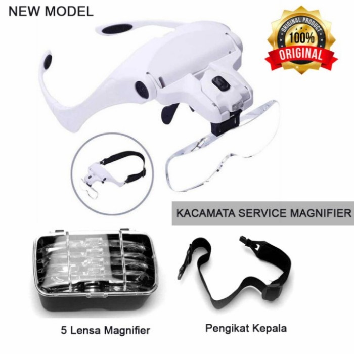 

Kacamata Pembesar dgn 2 LED+5 lensa,kaca mata servis