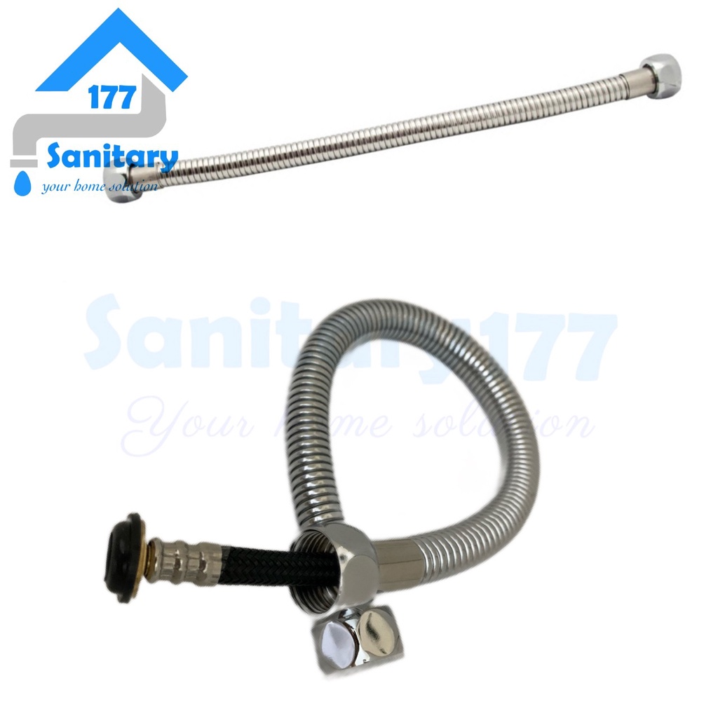 Selang air panas stainless 304 Fleksibel 30cm 40 cm 50cm AER-selang flexible hose anyam sus304 anyaman high pressure Wastafel Shower Water Heater selang stainless 304 sus304 kuningan brass tebal bagus hose panas dingin