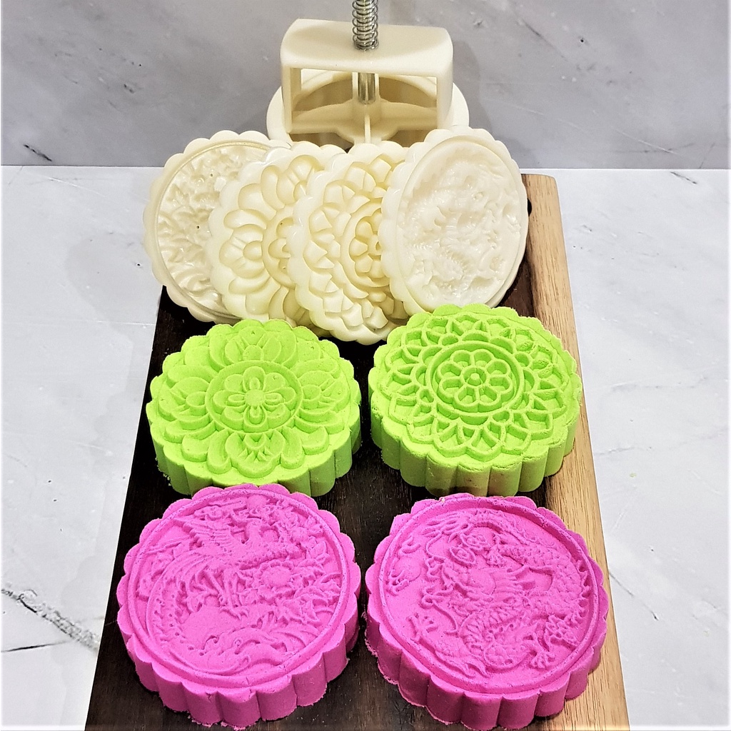 (4pc) cetakan kue bulan (200 gr) mooncake press mold PREMIUM-PHOENIX