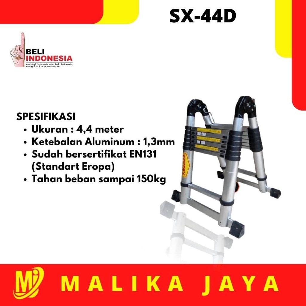 Teskopik Ladder Double Merk STADEX | SX-44D | Free Ongkir Jawa Bali Madura Jakarta