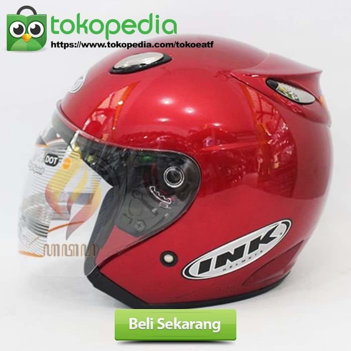 Promo PROMO  Helm Motor Centro DAG Model INK Merah Maroon Exc. KYT BOGO Elegan
